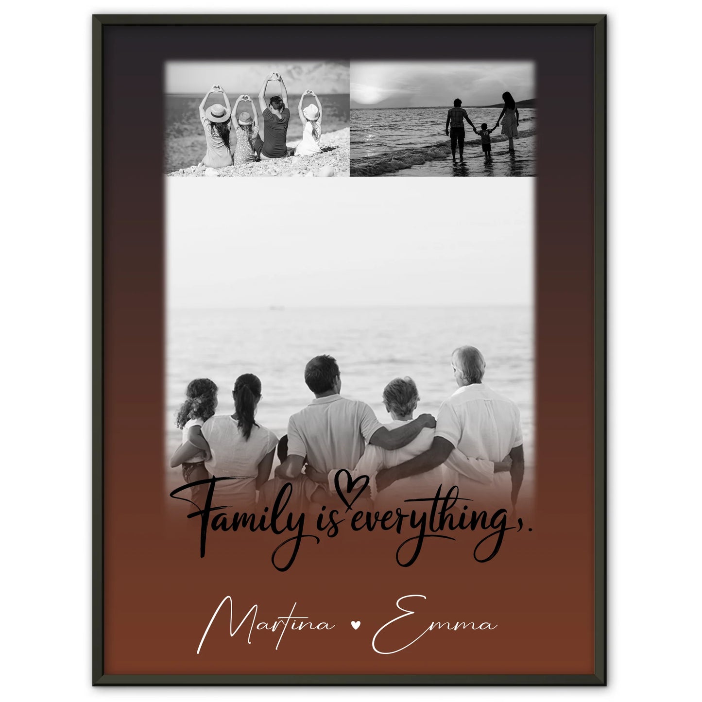Personalisiertes Familienposter Namen mit 3 Fotos Family Is Everything Geschenkidee