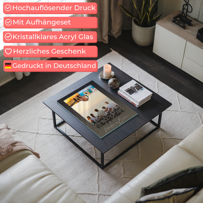 Wandbild Familie Personalisiert mit 3 Fotos und Herz Foto Home is dein Ort