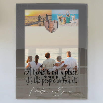 Wandbild Familie Personalisiert mit 3 Fotos und Herz Foto Home is dein Ort