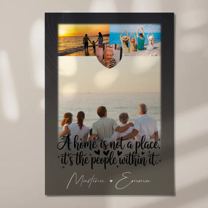 Familienbild Personalisiert mit 3 Fotos und 1 Herz Foto Home is Geschenk für die Familie 7