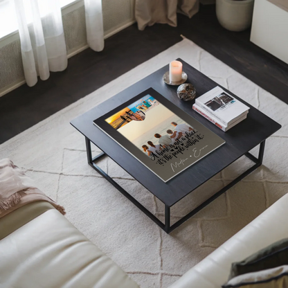 Familienbild Personalisiert mit 3 Fotos und 1 Herz Foto Home is Geschenk für die Familie