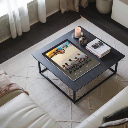 Familienbild Personalisiert mit 3 Fotos und 1 Herz Foto Home is Geschenk für die Familie