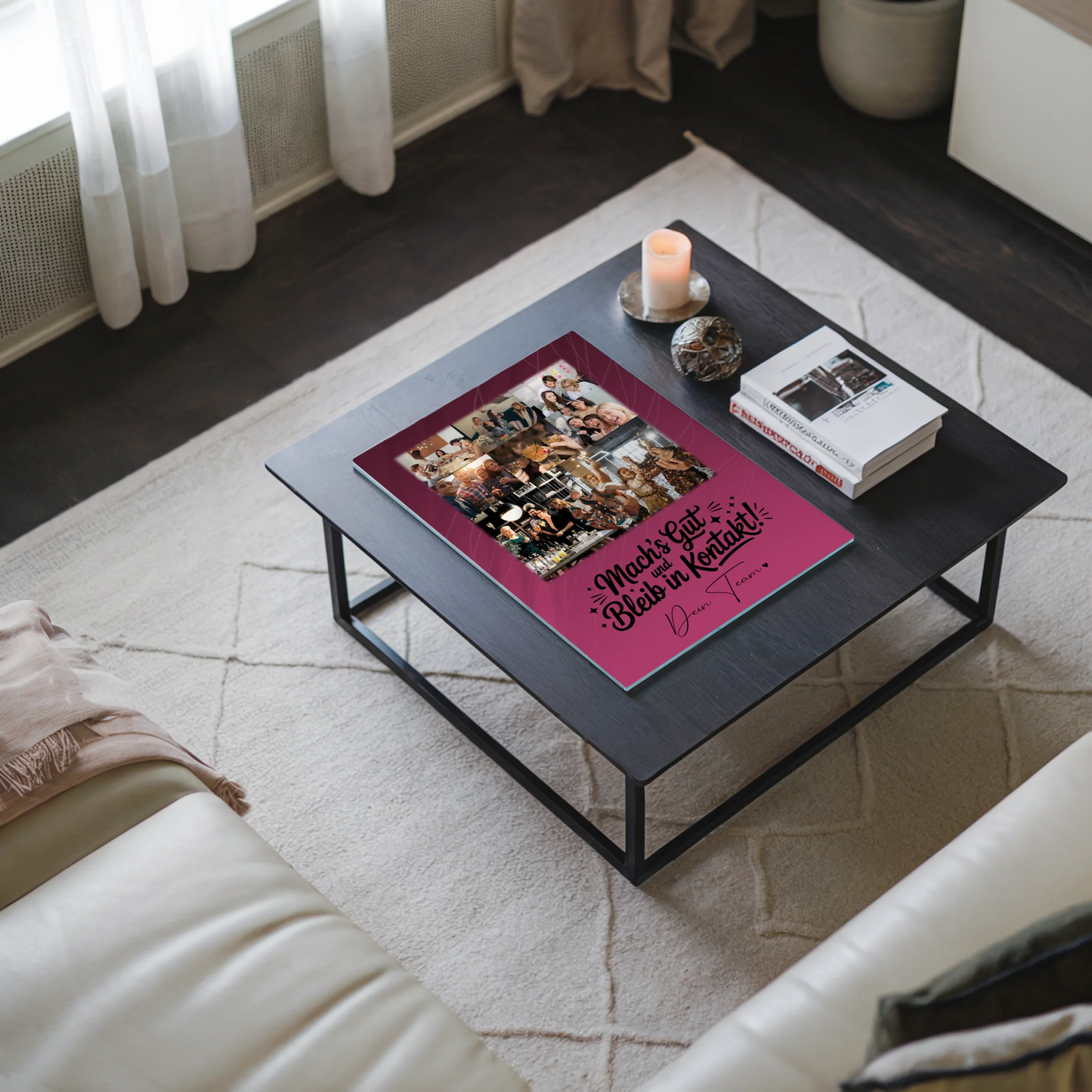 Personalisierte Geschenke mit Foto Mit Acrylglas 8 Fotos und 1 Herz Foto Halb so chaotisch und halb so schön