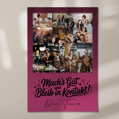 Magnetposter Fotoboard mit 8 Fotos und 1 Herz Foto Halb so chaotisch und halb so schön 1