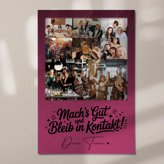 Magnetposter Fotoboard mit 8 Fotos und 1 Herz Foto Halb so chaotisch und halb so schön 1