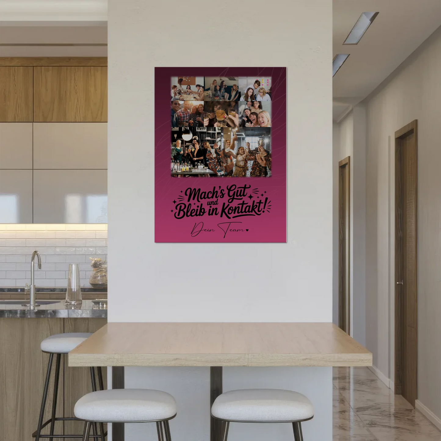 Magnetposter Fotoboard mit 8 Fotos und 1 Herz Foto Halb so chaotisch und halb so schön 8