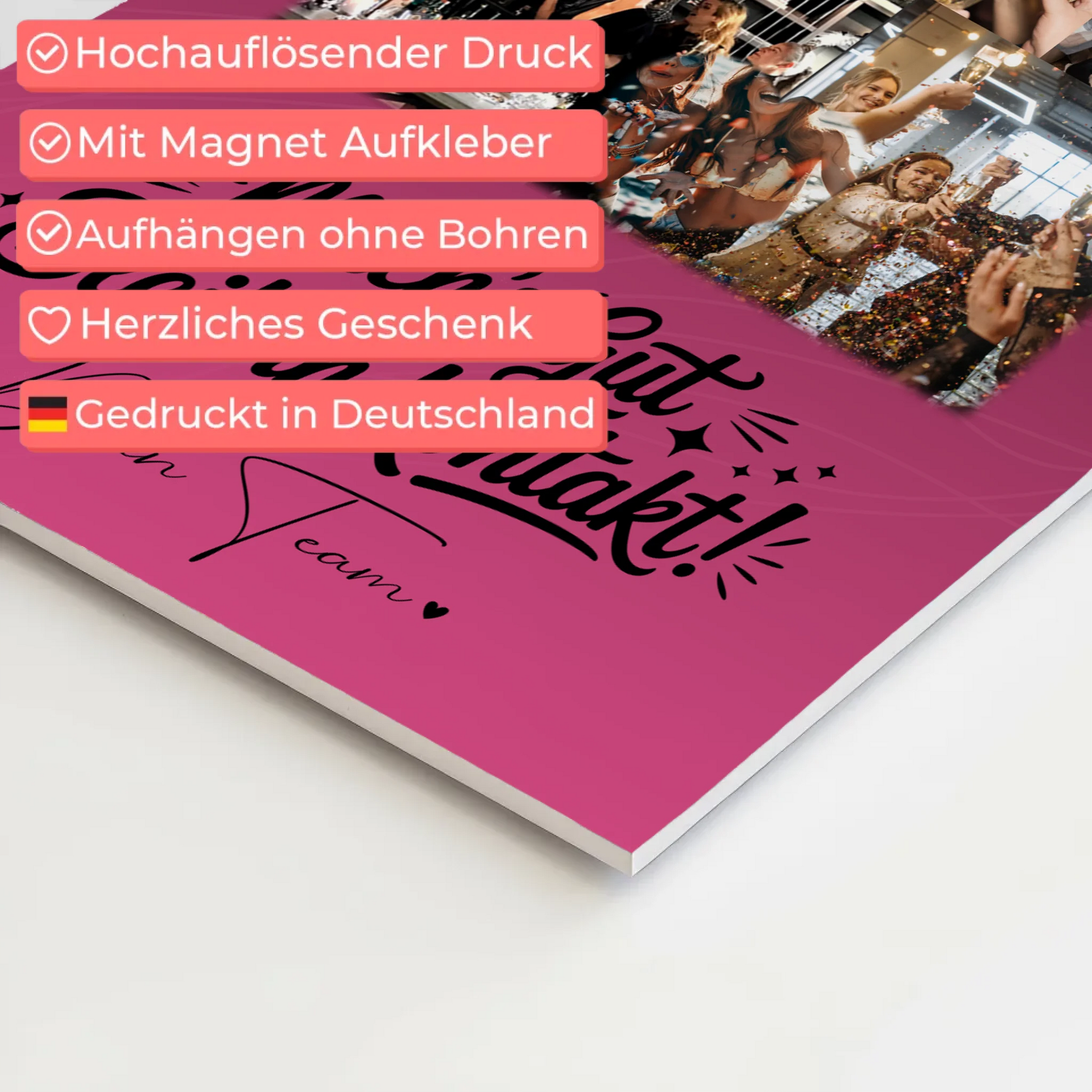 Magnetposter Fotoboard mit 8 Fotos und 1 Herz Foto Halb so chaotisch und halb so schön 10