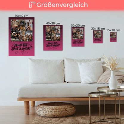 Magnetposter Fotoboard mit 8 Fotos und 1 Herz Foto Halb so chaotisch und halb so schön