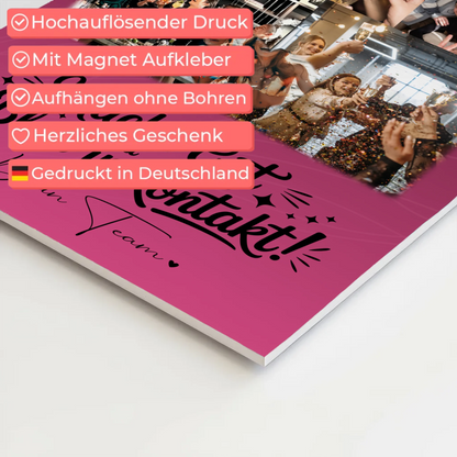 Magnetposter Fotoboard mit 8 Fotos und 1 Herz Foto Halb so chaotisch und halb so schön