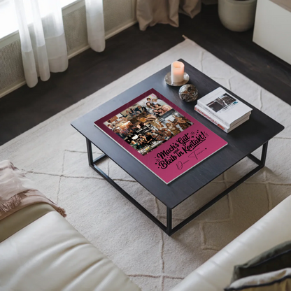 Magnetposter Fotoboard mit 8 Fotos und 1 Herz Foto Halb so chaotisch und halb so schön