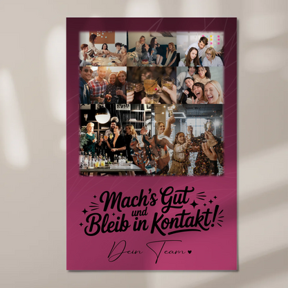 Magnetposter Fotoboard mit 8 Fotos und 1 Herz Foto Halb so chaotisch und halb so schön