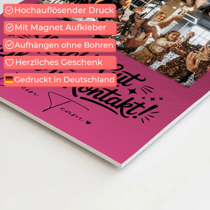 Magnetposter Fotoboard mit 8 Fotos und 1 Herz Foto Halb so chaotisch und halb so schön