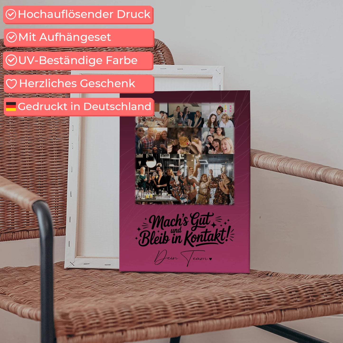 Leinwand Personalisiert mit 8 Fotos und 1 Herz Foto Halb so chaotisch und halb so schön 5