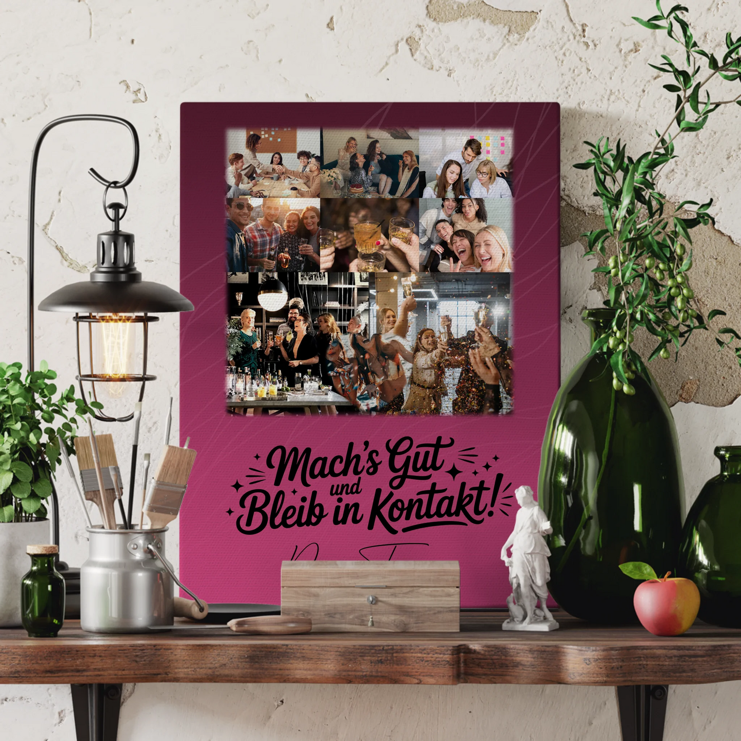 Leinwand Personalisiert mit 8 Fotos und 1 Herz Foto Halb so chaotisch und halb so schön 3