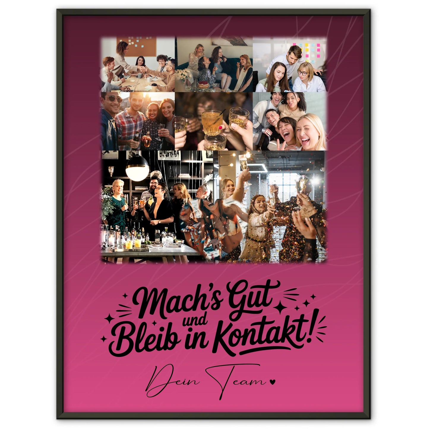 Team Abschied Poster Halb so chaotisch und halb so schön mit 8 Fotos und 1 Herz Foto