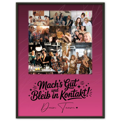 Team Abschied Poster Halb so chaotisch und halb so schön mit 8 Fotos und 1 Herz Foto