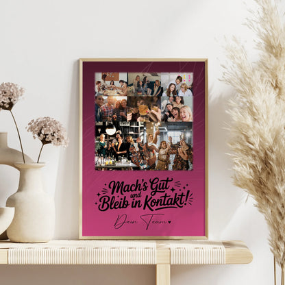 Team Abschied Poster Halb so chaotisch und halb so schön mit 8 Fotos und 1 Herz Foto