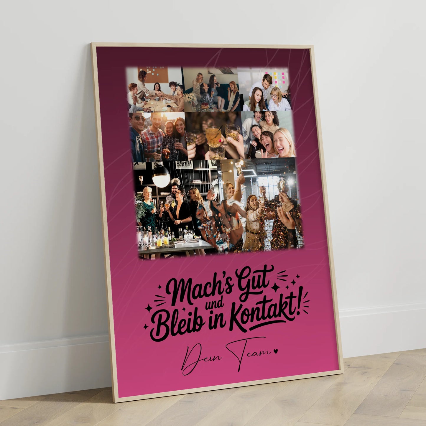 Team Abschied Poster Halb so chaotisch und halb so schön mit 8 Fotos und 1 Herz Foto