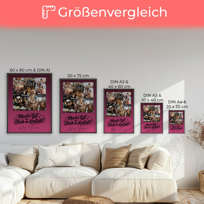 Team Abschied Poster Halb so chaotisch und halb so schön mit 8 Fotos und 1 Herz Foto