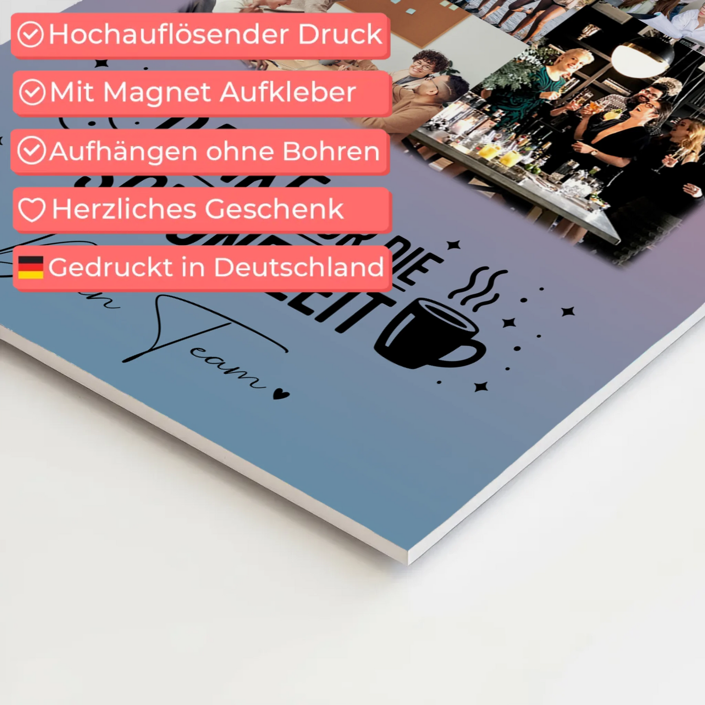 Personalisiertes Fotoboard Magnet Wandbild 9 Fotos Ein Leben lang an deiner Seite 10