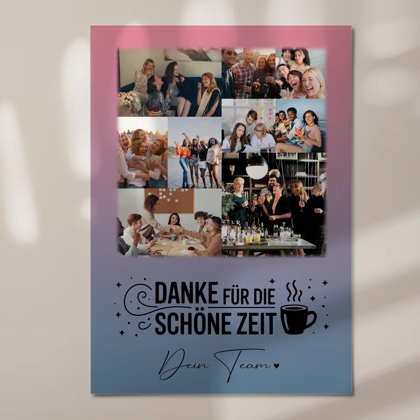 Personalisiertes Fotoboard Magnet Wandbild 9 Fotos Ein Leben lang an deiner Seite