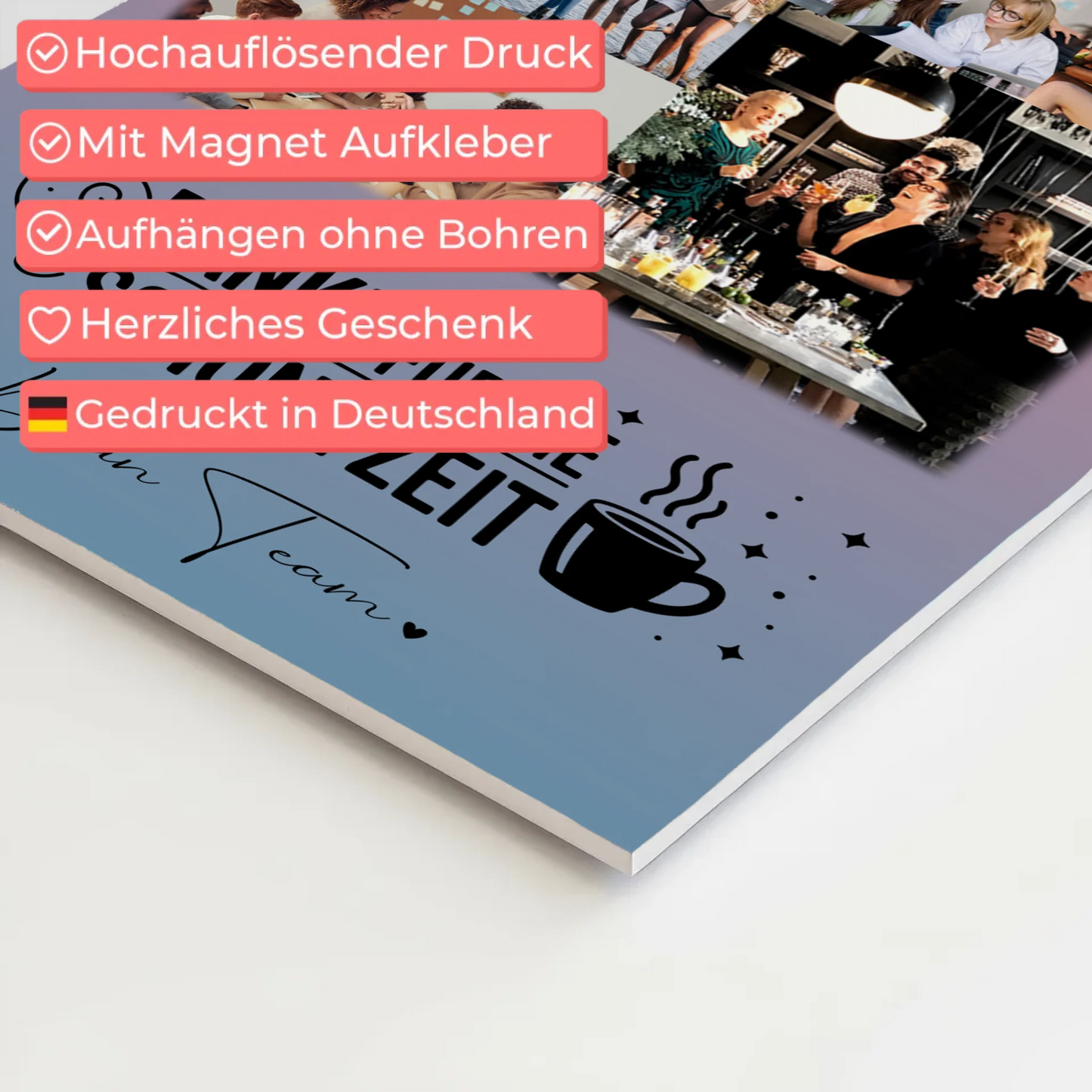 Personalisiertes Fotoboard Magnet Wandbild 9 Fotos Ein Leben lang an deiner Seite