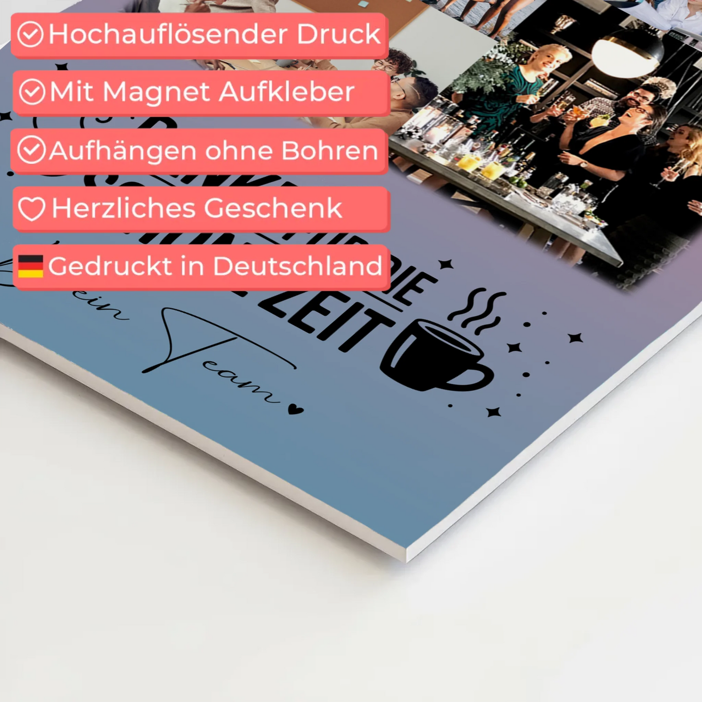 Personalisiertes Fotoboard Magnet Wandbild 9 Fotos Ein Leben lang an deiner Seite