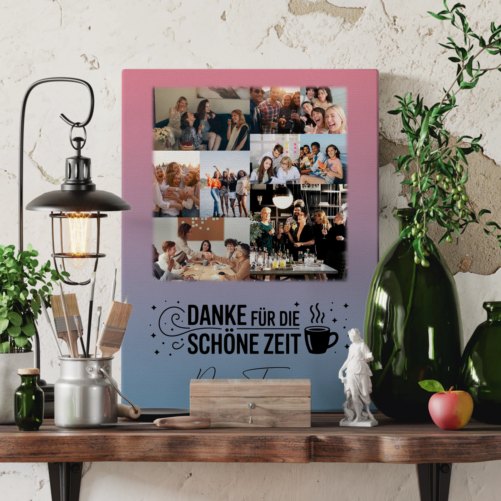 Leinwand Personalisiert mit 9 Fotos Ein Leben lang an deiner Seite Geschenk 3