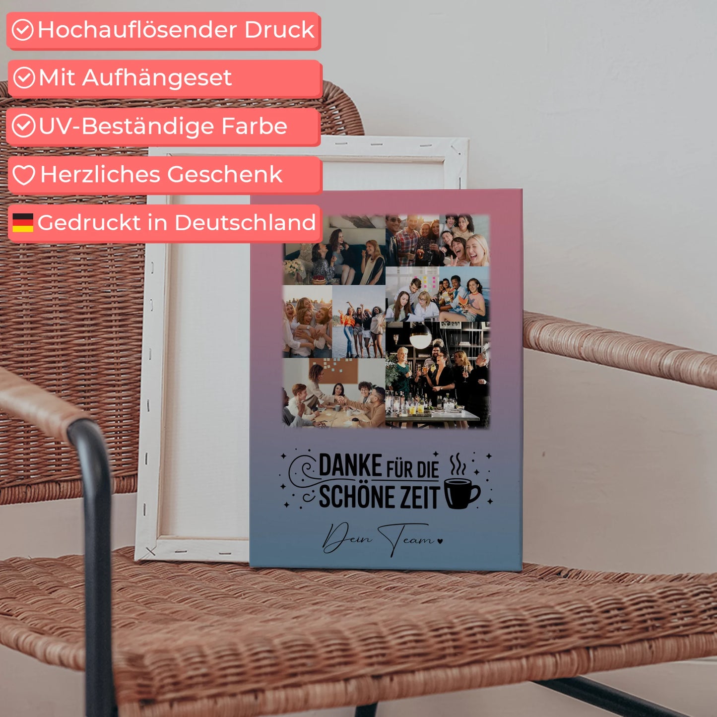 Leinwand Personalisiert mit 9 Fotos Ein Leben lang an deiner Seite Geschenk 5