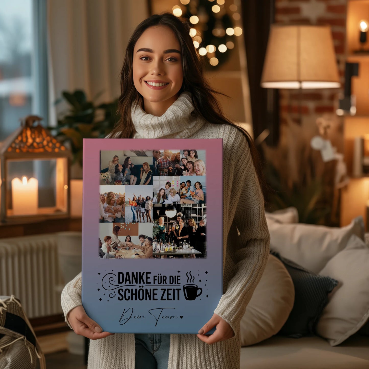 Leinwand Personalisiert mit 9 Fotos Ein Leben lang an deiner Seite Geschenk 2