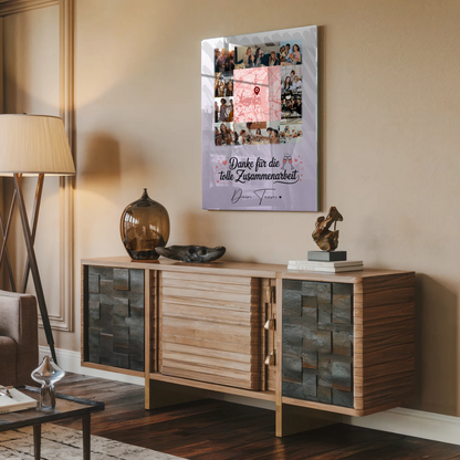 Acrylglas Mit Foto 10 Fotos und Karte in der Mitte Ein Leben lang an deiner Seite