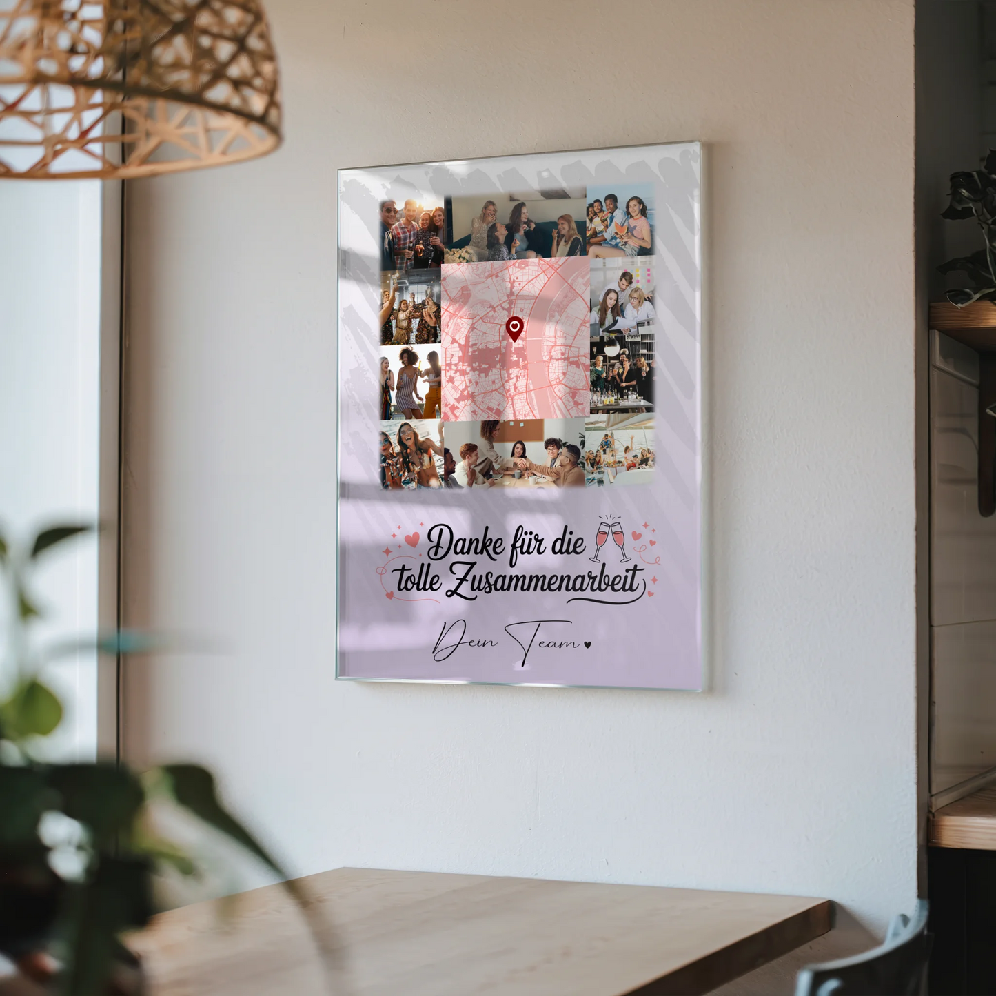 Acrylglas Mit Foto 10 Fotos und Karte in der Mitte Ein Leben lang an deiner Seite