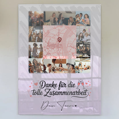 Acrylglas Mit Foto 10 Fotos und Karte in der Mitte Ein Leben lang an deiner Seite