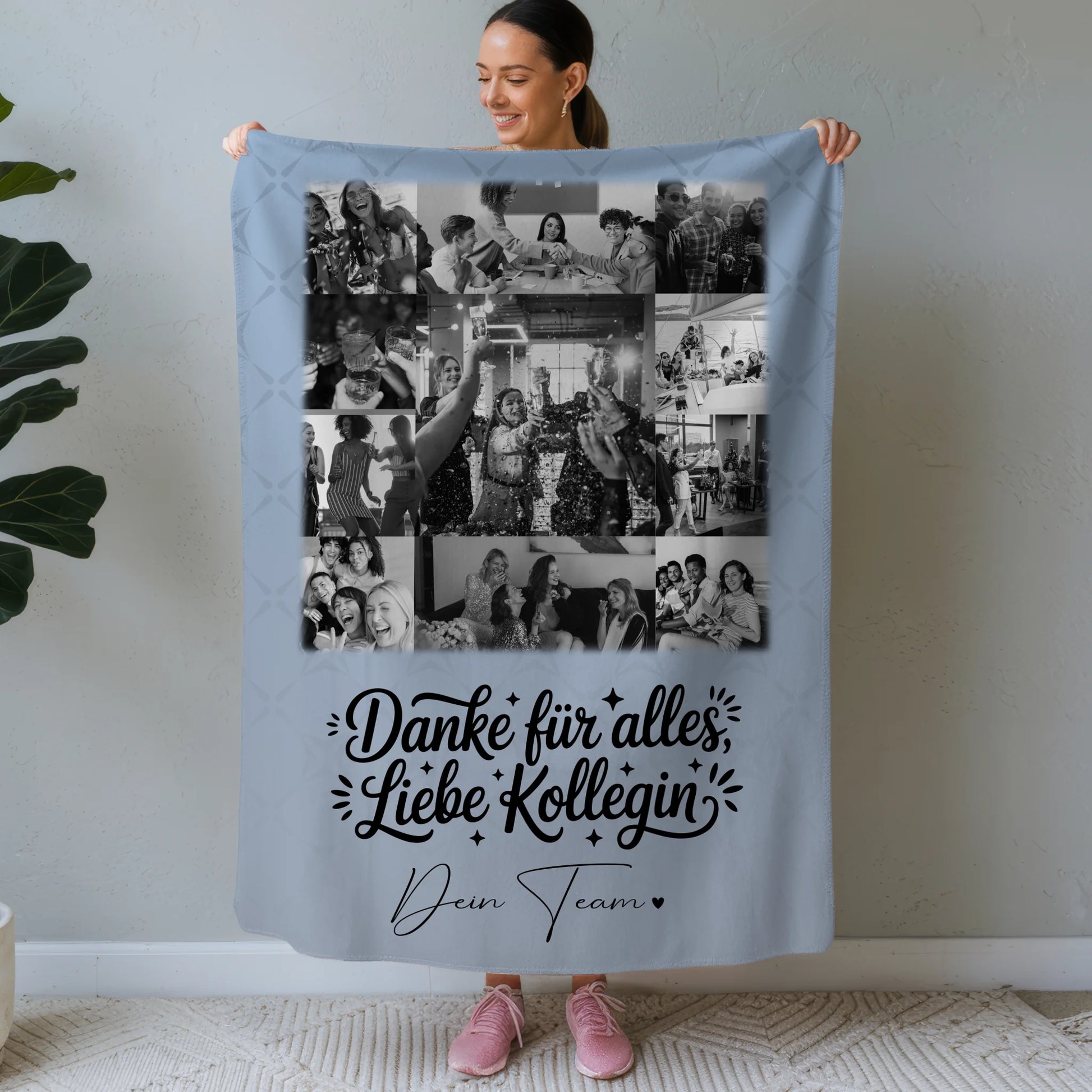 Personalisierte Kuscheldecke Mit Namen mit 11 Fotos Life is better with you in it Geschenk 1