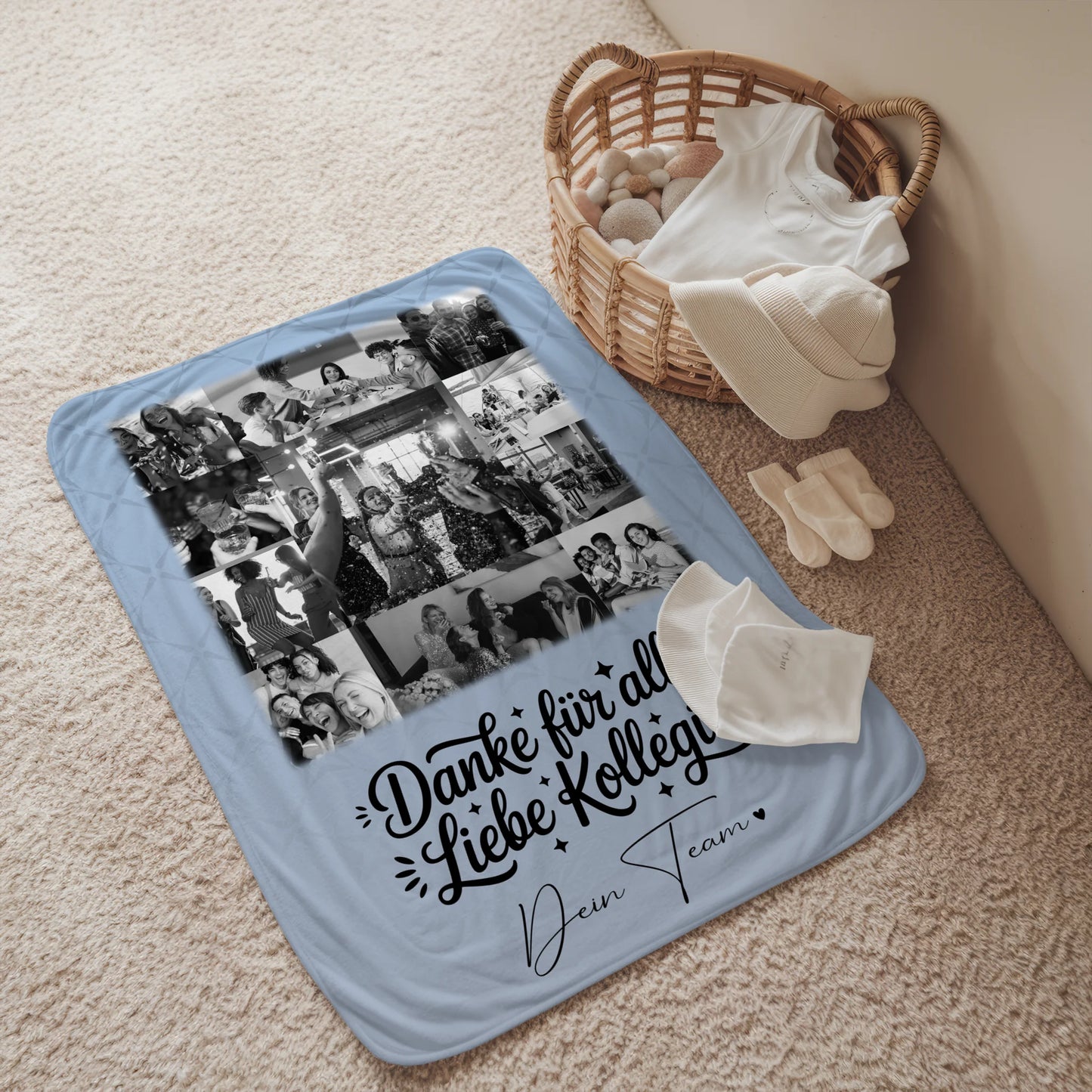 Personalisierte Kuscheldecke Mit Namen mit 11 Fotos Life is better with you in it Geschenk 2