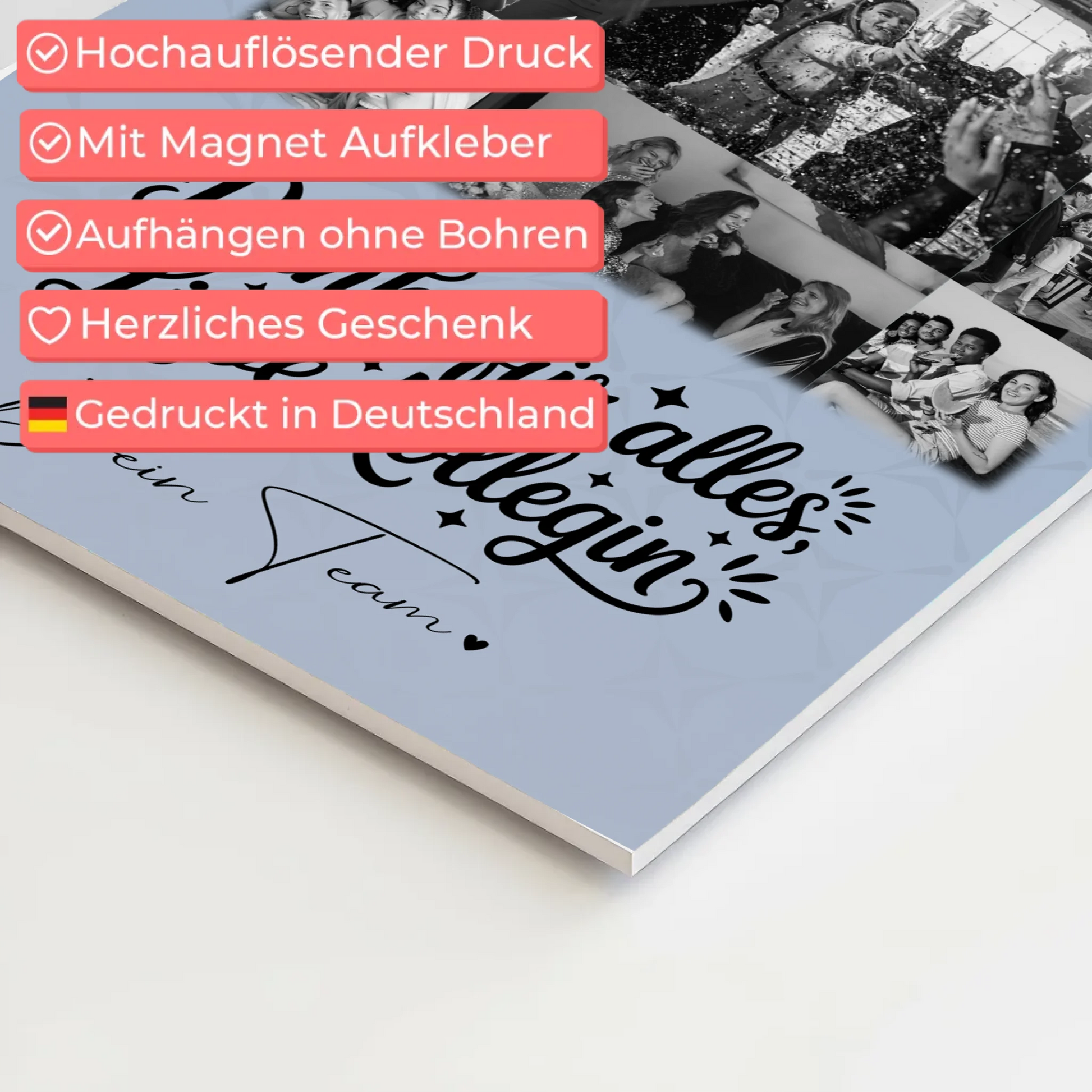 Personalisierbares Magnetposter Fotoboard mit 11 Fotos Life is better with you in it 4