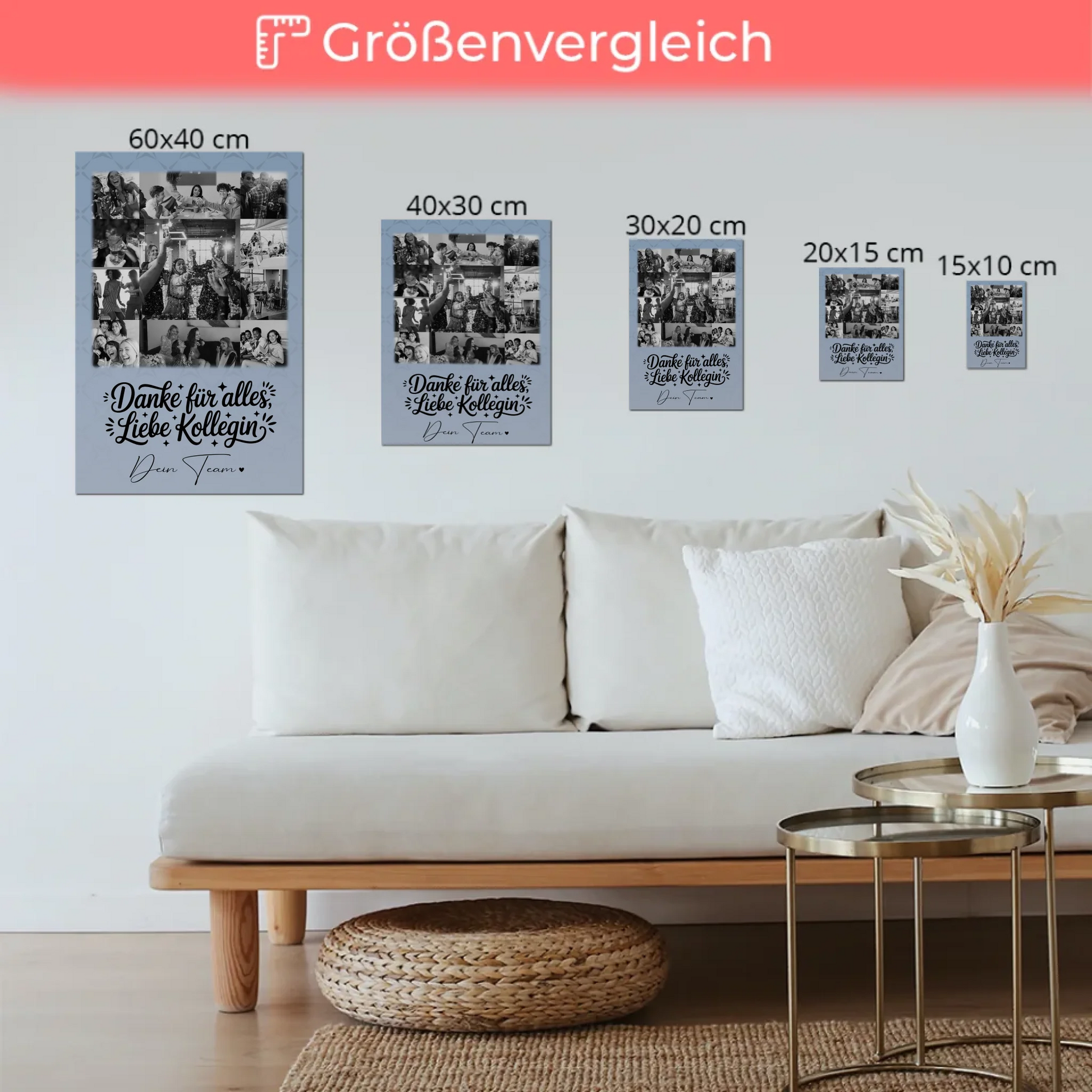 Personalisierbares Magnetposter Fotoboard mit 11 Fotos Life is better with you in it 6