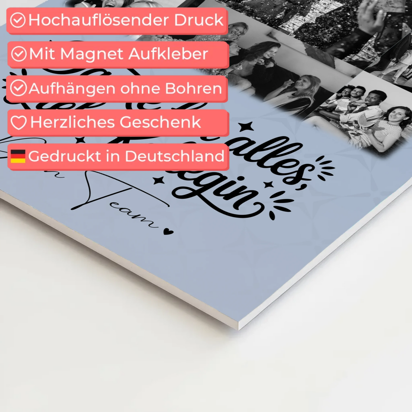 Personalisierbares Magnetposter Fotoboard mit 11 Fotos Life is better with you in it