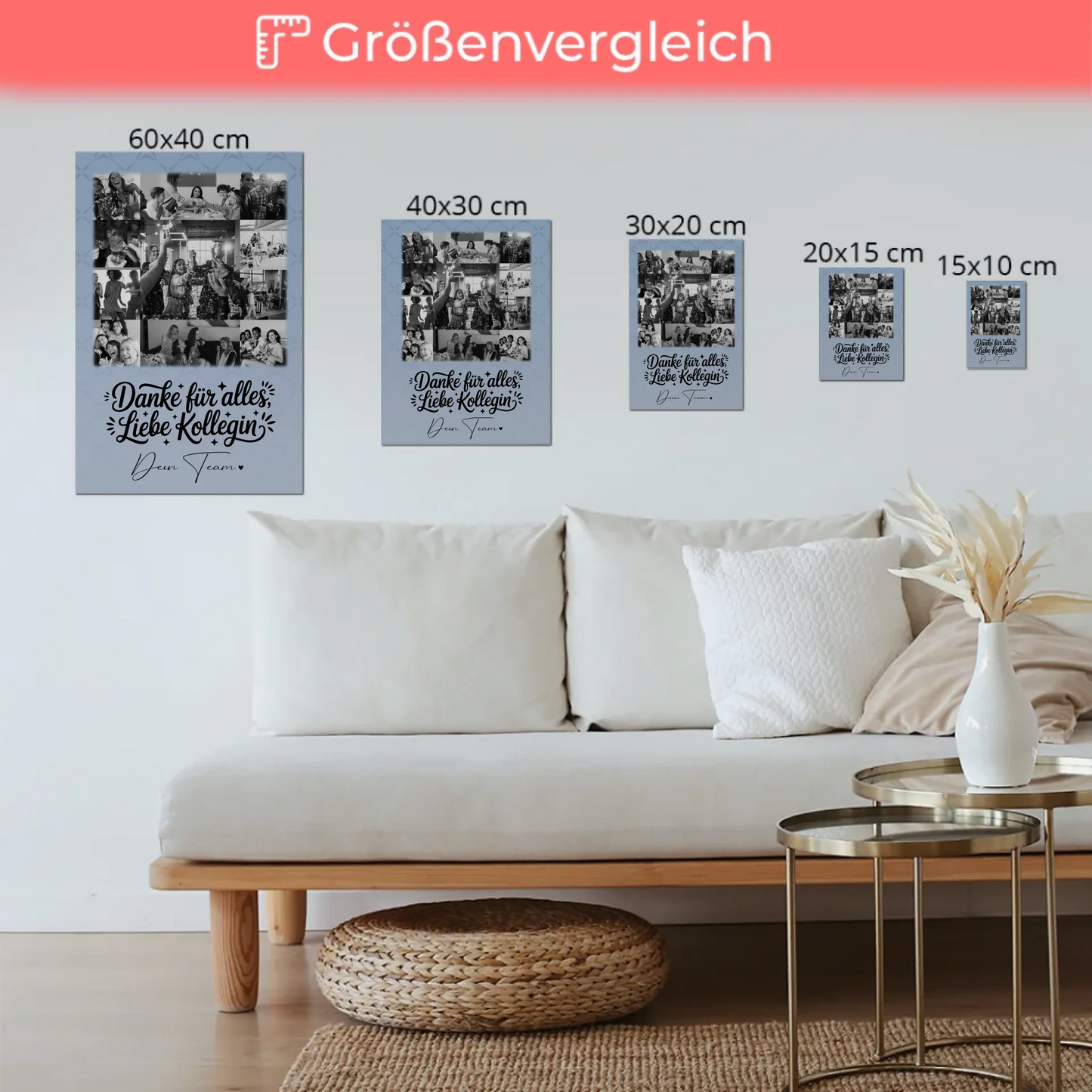 Personalisierbares Magnetposter Fotoboard mit 11 Fotos Life is better with you in it