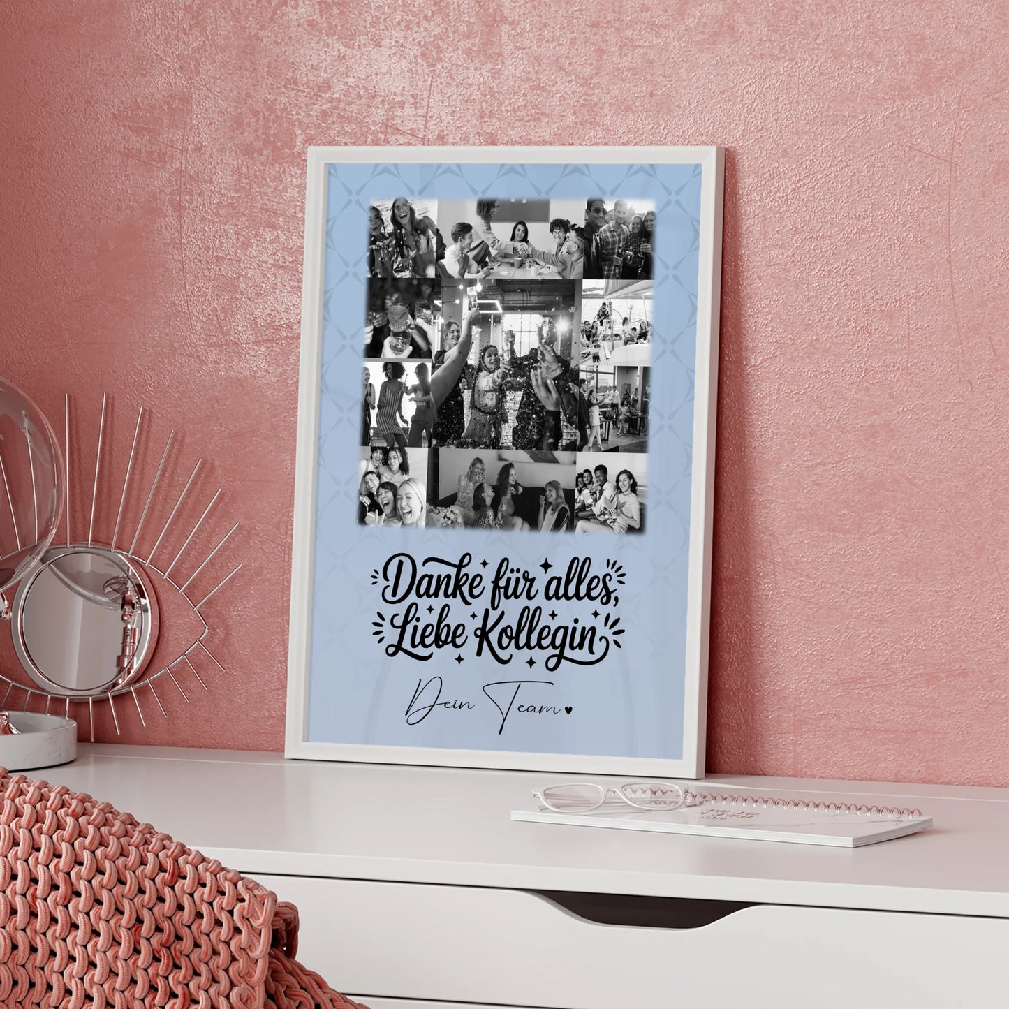 Team Abschied Poster personalisiert mit 11 Fotos Life is better with you in it