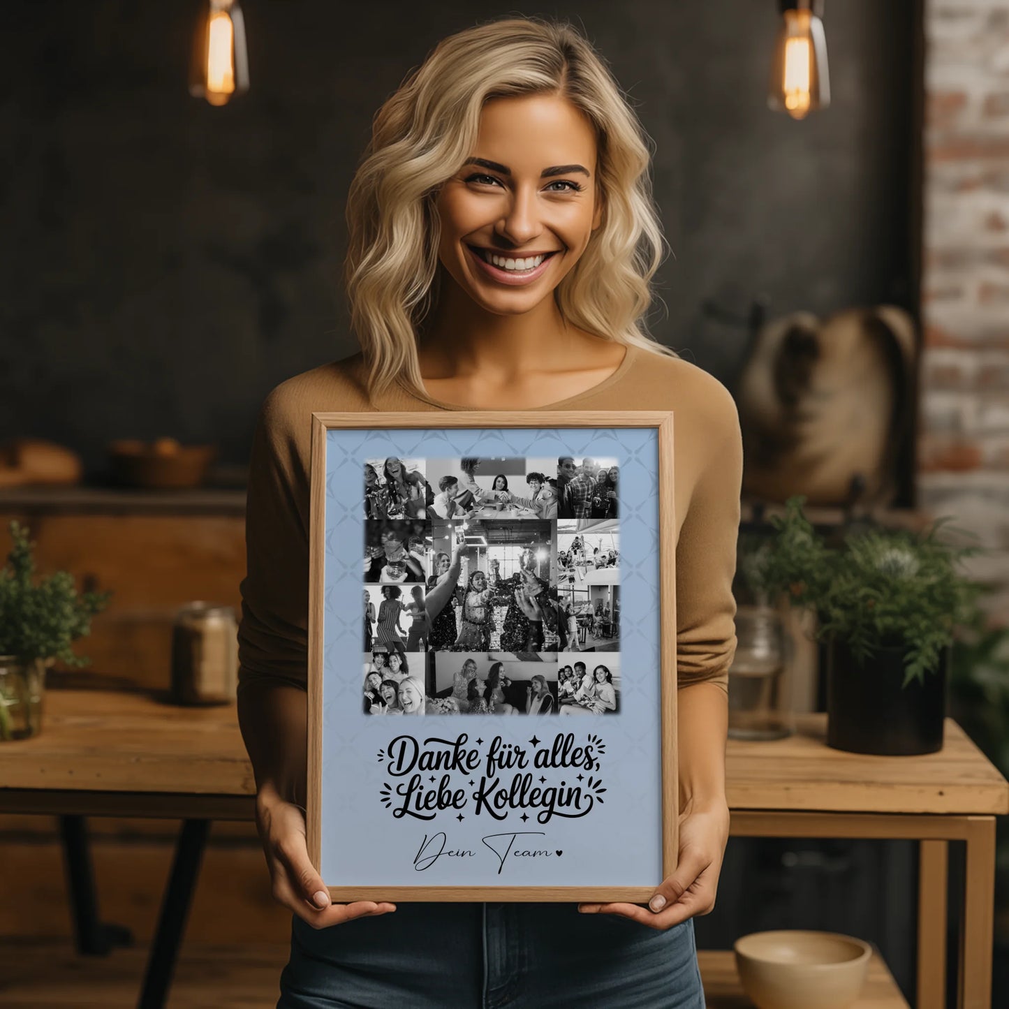 Team Abschied Poster personalisiert mit 11 Fotos Life is better with you in it