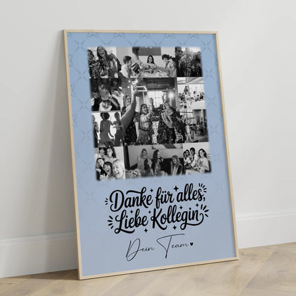 Team Abschied Poster personalisiert mit 11 Fotos Life is better with you in it