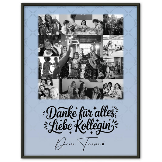 Team Abschied Poster personalisiert mit 11 Fotos Life is better with you in it