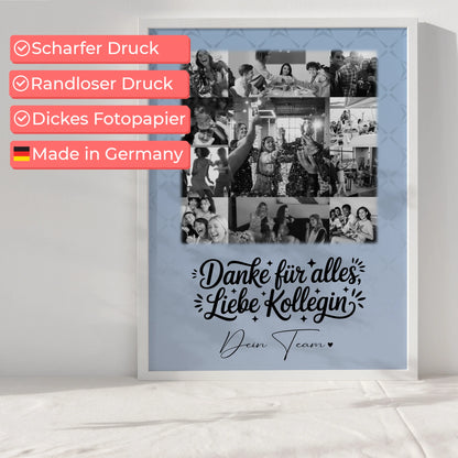 Team Abschied Poster personalisiert mit 11 Fotos Life is better with you in it
