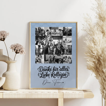 Team Abschied Poster personalisiert mit 11 Fotos Life is better with you in it