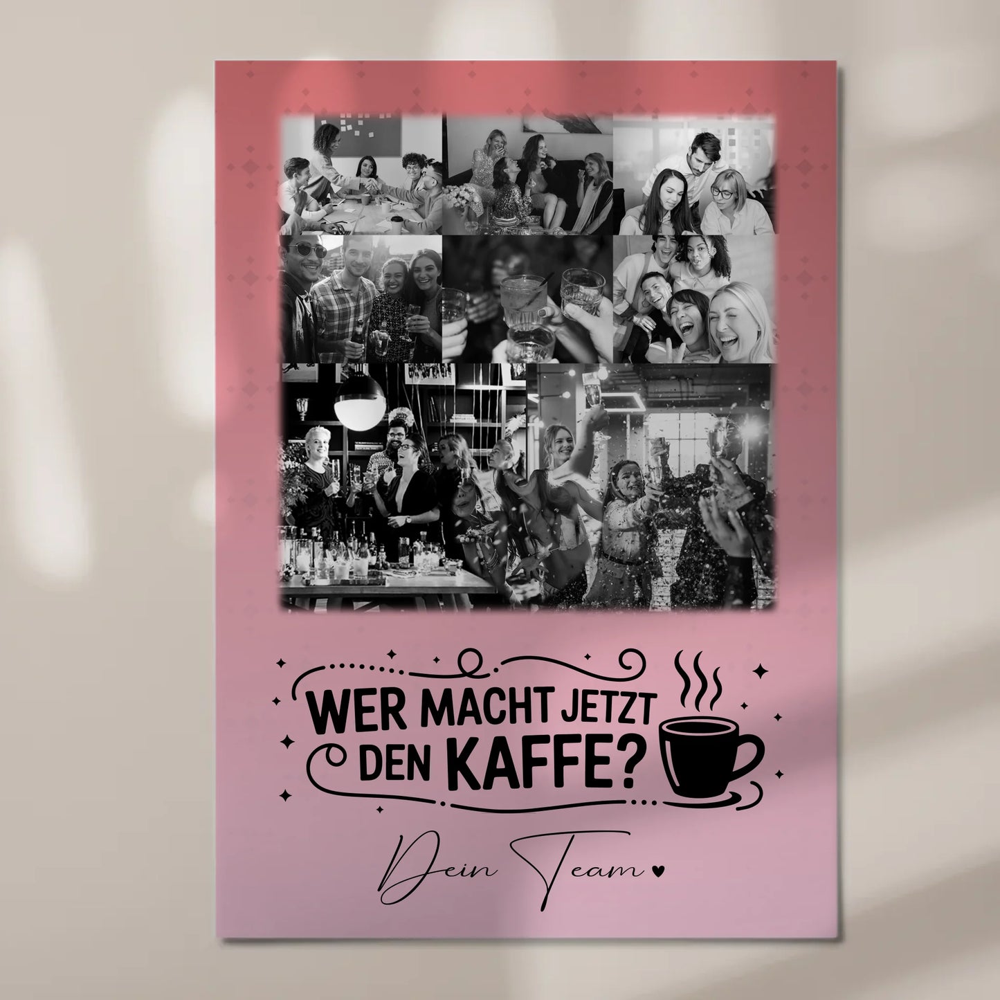 Magnetposter Fotoboard mit 8 Fotos und 1 Herz Foto Personalisiertes Geschenk Einfach so