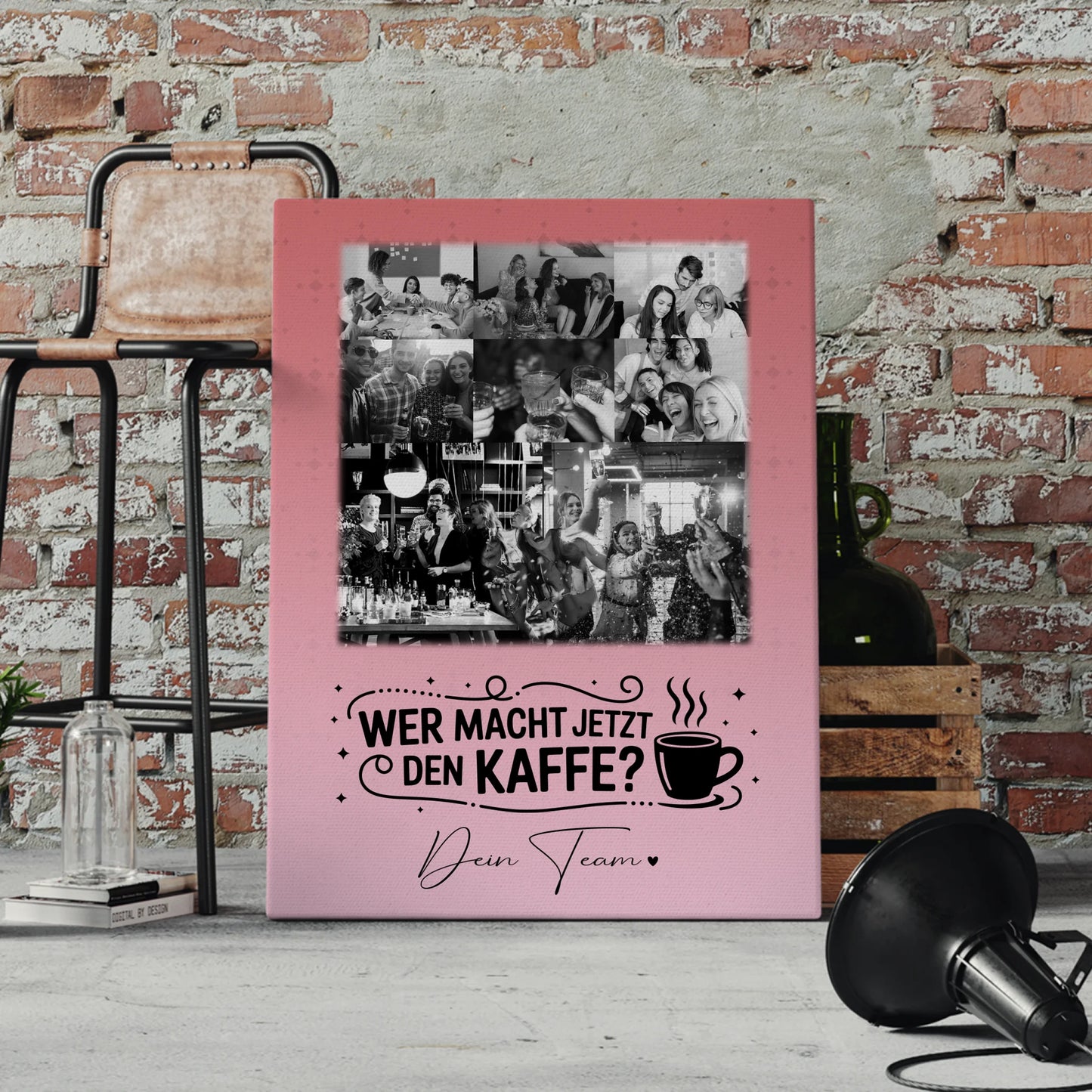 Personalisierte Leinwand Wandbild mit 8 Fotos und 1 Herz Foto Einfach so für besondere Geschenke 4