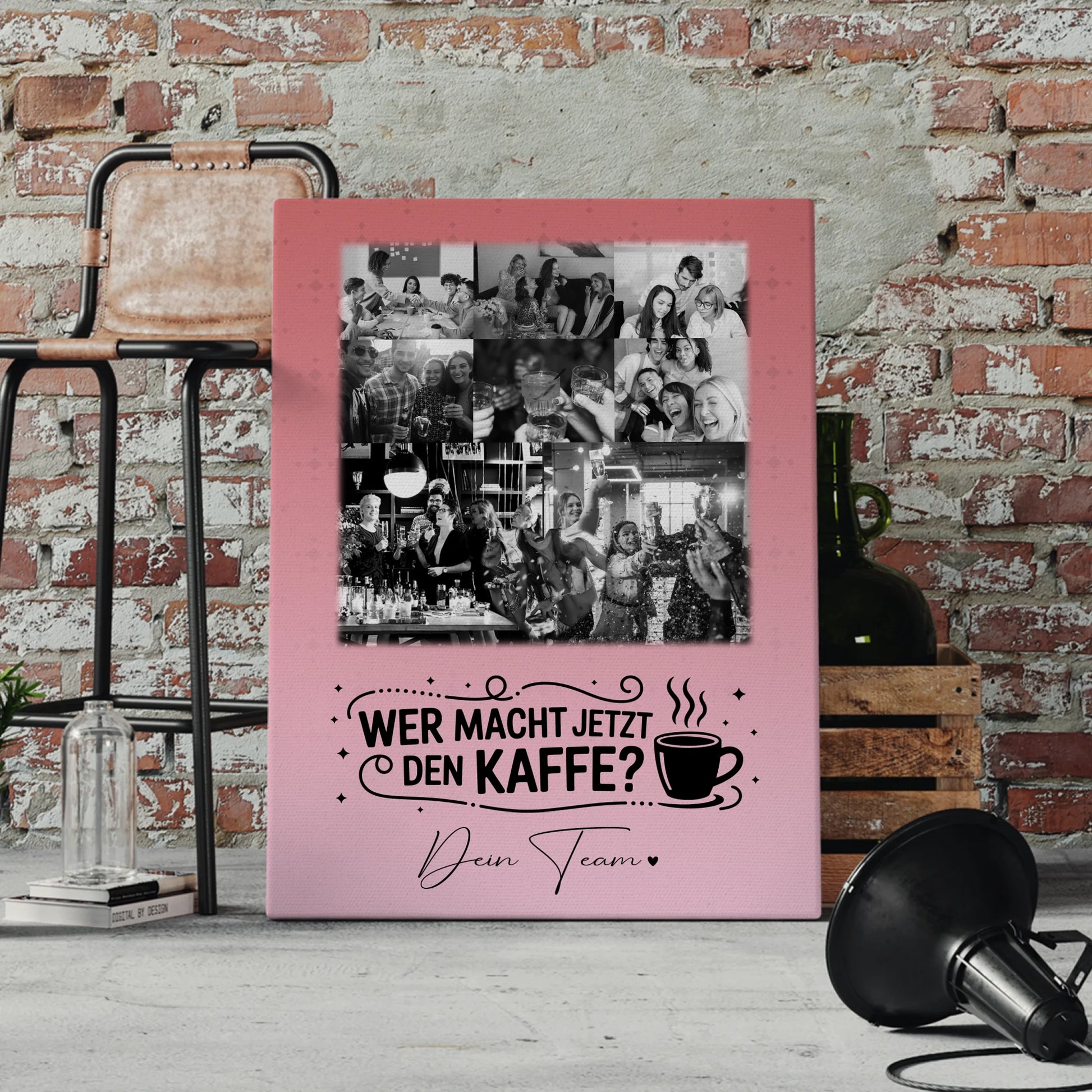 Personalisierte Leinwand Wandbild mit 8 Fotos und 1 Herz Foto Einfach so für besondere Geschenke 4