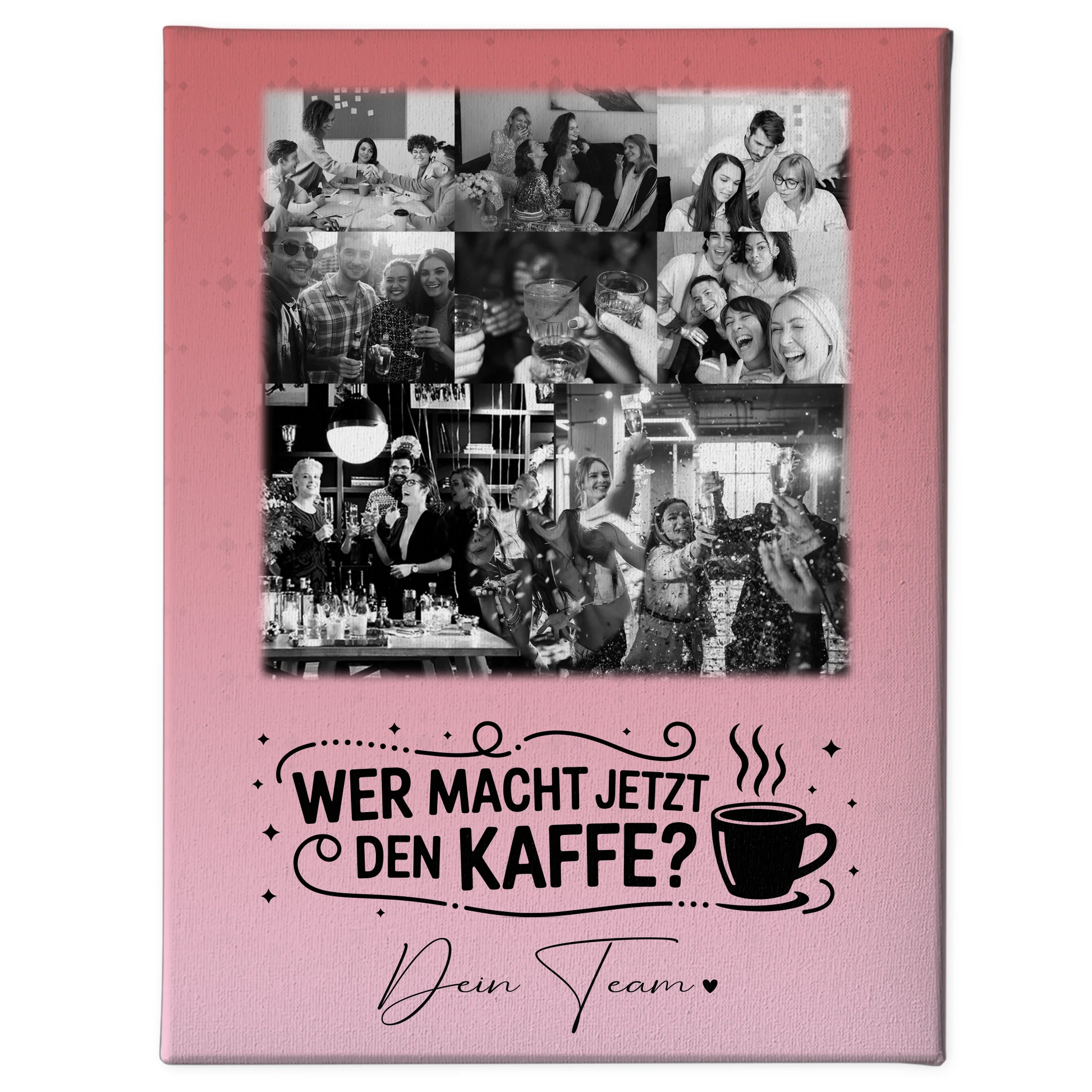 Personalisierte Leinwand Wandbild mit 8 Fotos und 1 Herz Foto Einfach so für besondere Geschenke 1