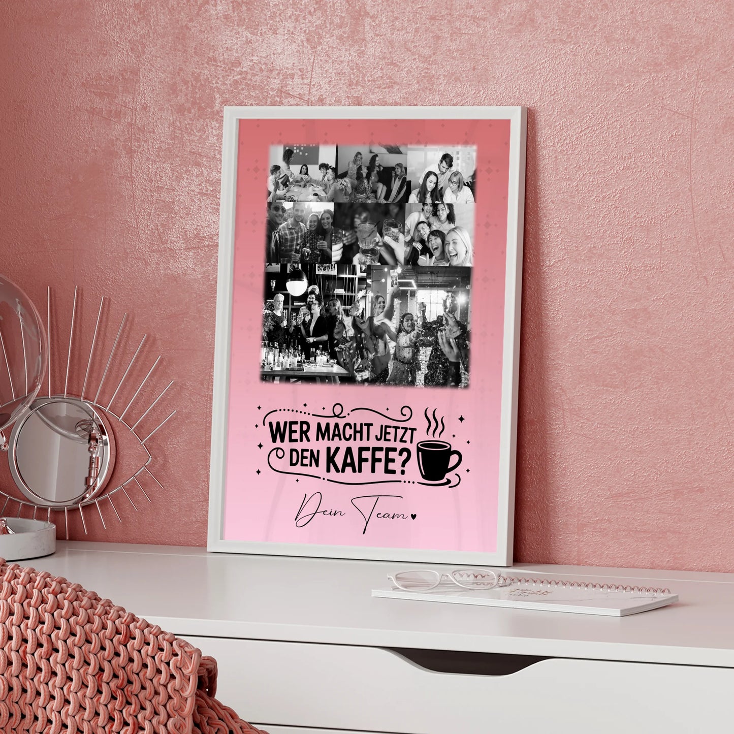 Abschied Kollegin Poster mit 8 Fotos und 1 Herz Foto als Geschenk Einfach so